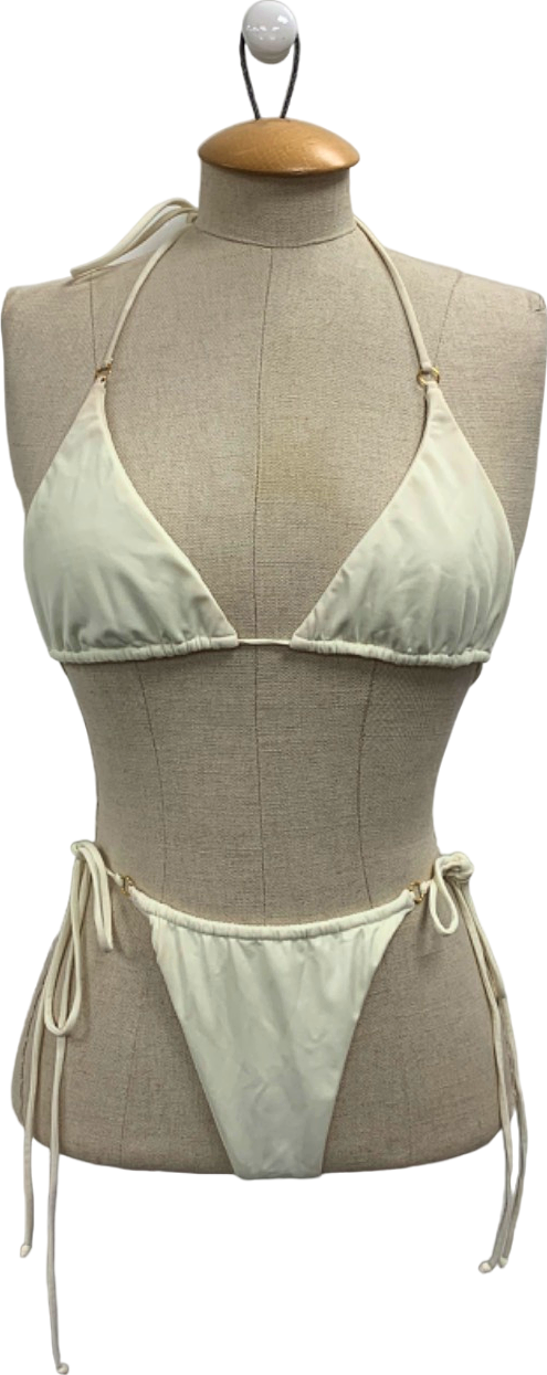 Away That Day Cream Bikini Set UK S