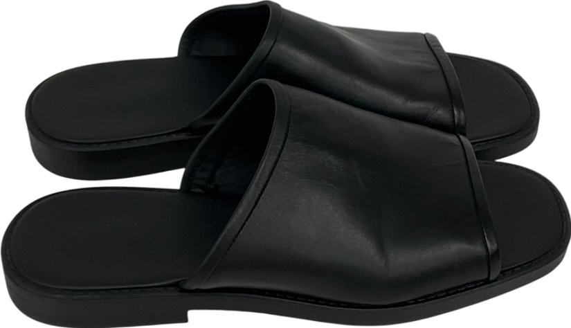 ZARA Black Leather Sandals UK 9 EU 43 👞