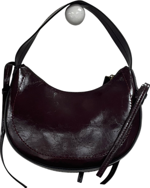 ASOS  Asymmetric Scoop Shoulder Bag With Buckle Detail In Burgundy One Size