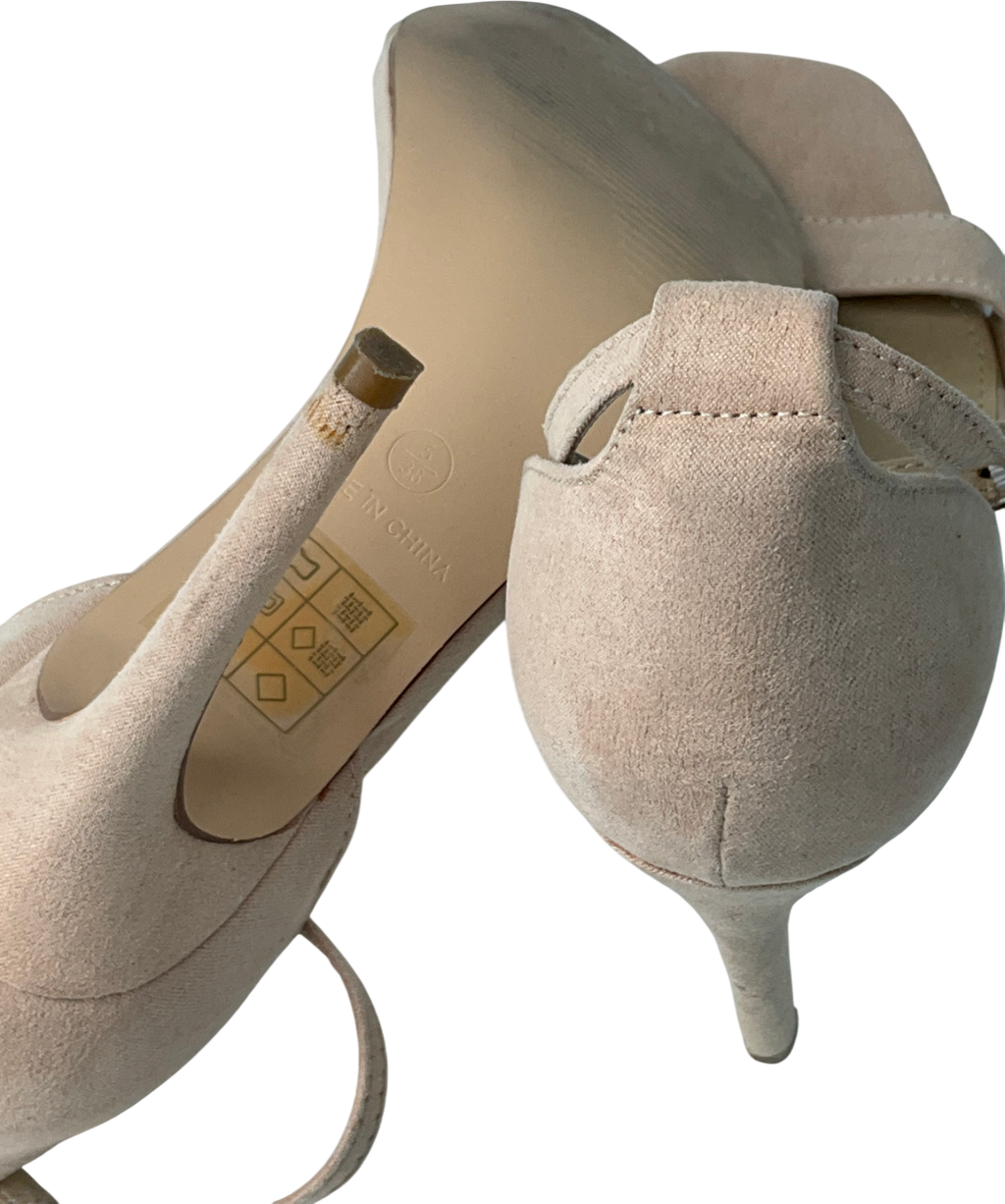 Truffle Collection Cream Block Heel Shoes In Beige UK 5 EU 38 👠