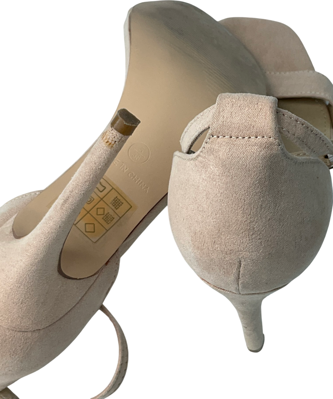 Truffle Collection Cream Block Heel Shoes In Beige UK 5 EU 38 👠