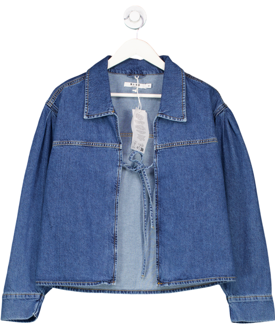 NA-KD Blue Tie Detail Denim Shirt Eu 38 UK 10/12