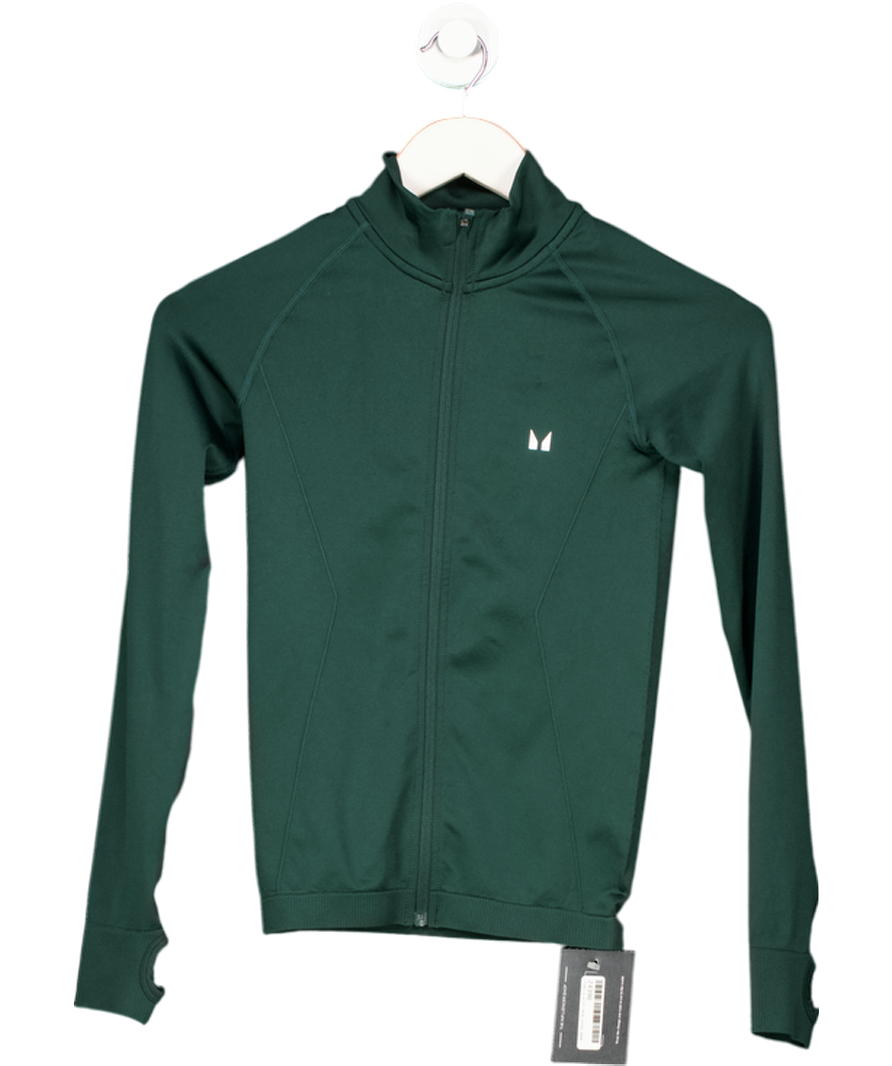MY PROTEIN Dark Emerald Green Quick Dry Sweat Wicking Zip Top UK XS