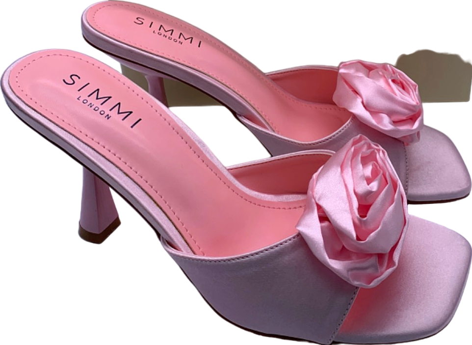 Simmi London Baby Pink Satin Emberley Heels UK 6