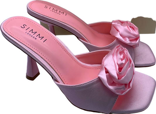 Simmi London Baby Pink Satin Emberley Heels UK 6