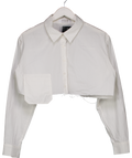 storets White Distressed Cropped Shirt UK S/M