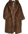 F&F Chocolate Brown Luxurious Faux Fur  Full Length Coat UK XL