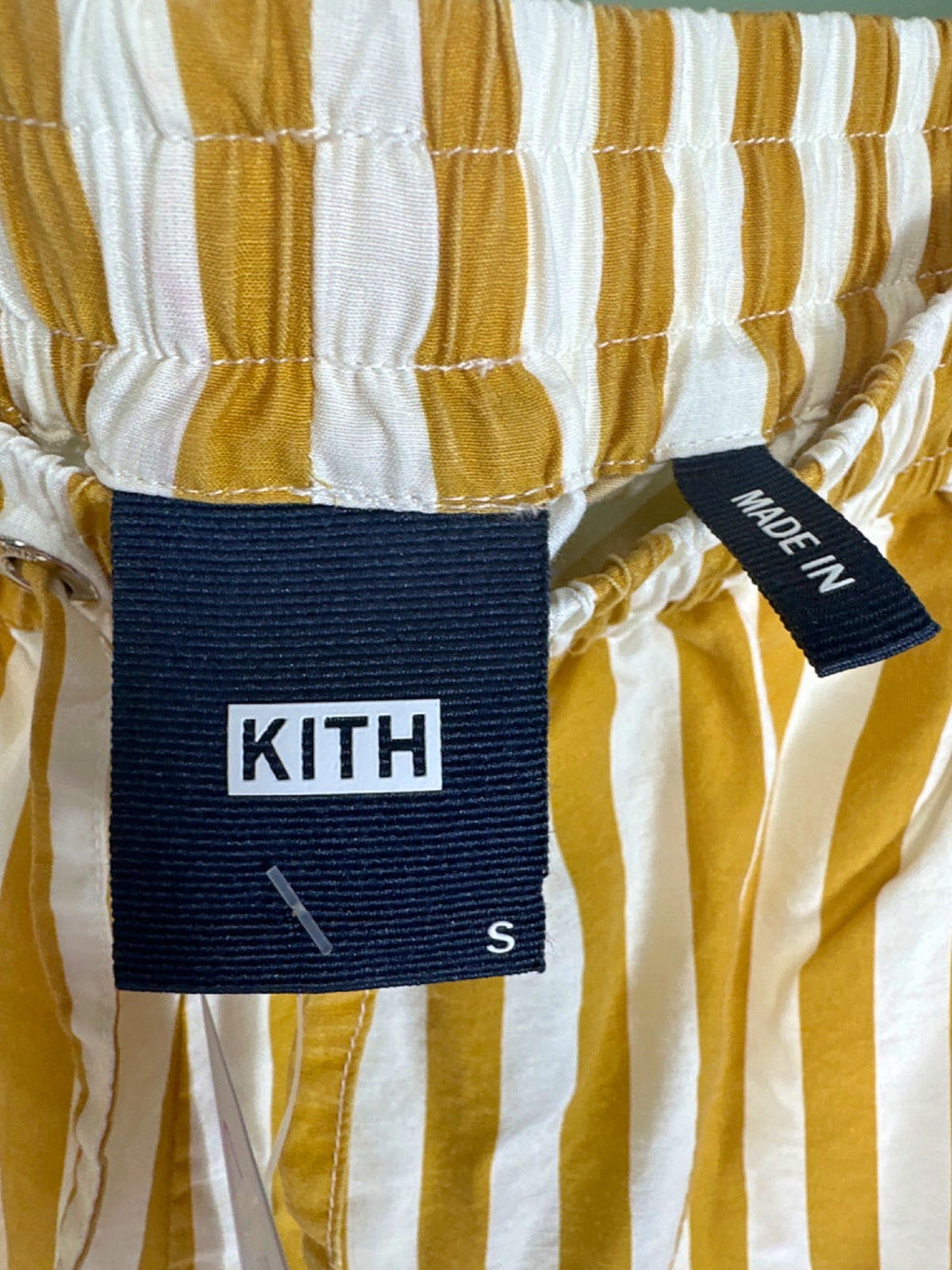 KITH Yellow White Striped Shorts UK S