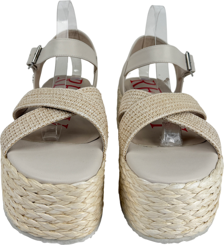 REPLAY Cream Diane Rope - Platform Sandals - Ivory UK 8 EU 41 👠