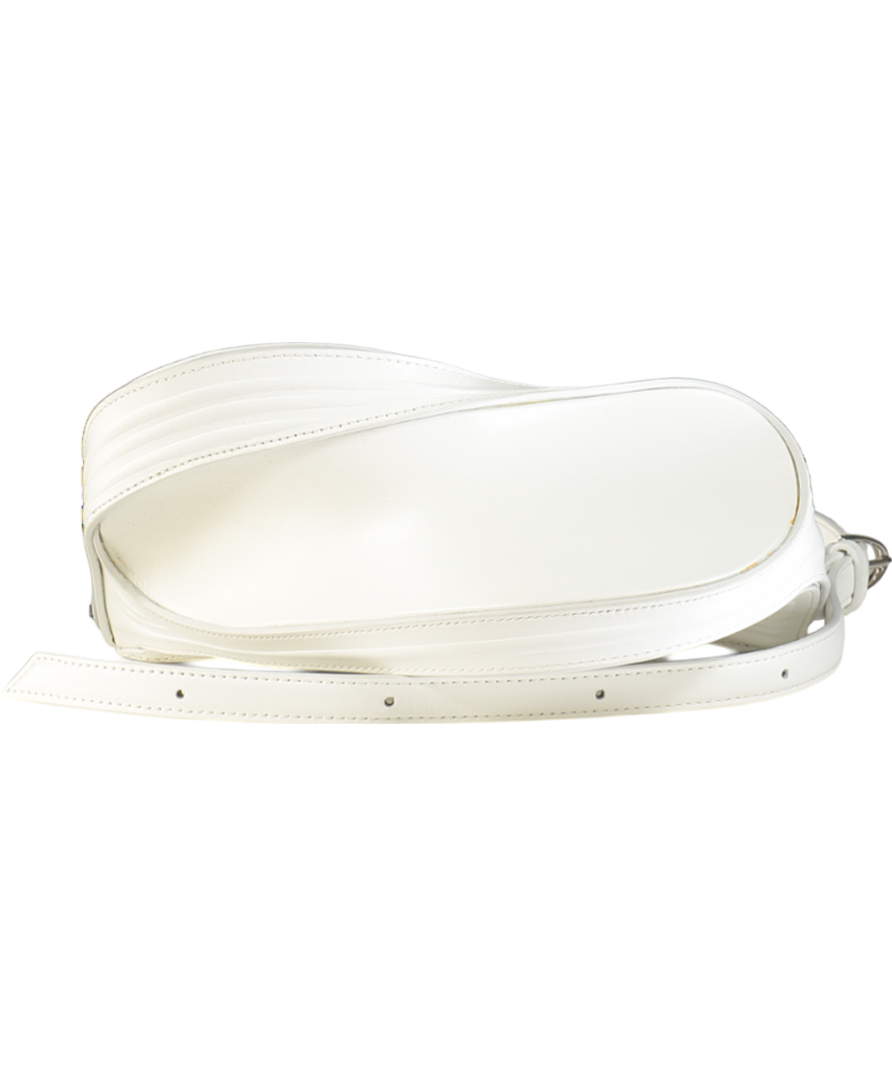 Mugler White Spiral Embossed Curve Crossbody Bag One Size