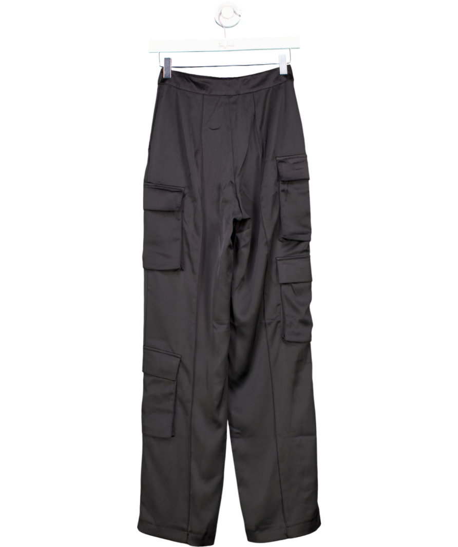 Jack wills Black Satin Cargo Trousers UK 6
