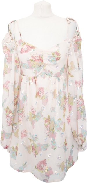 Girls Go Crazy By Jill Pink Floral Embellished Mini Dress UK S