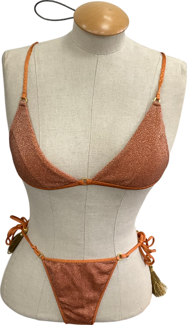 hanne bloch Orange Glitter Bikini UK S