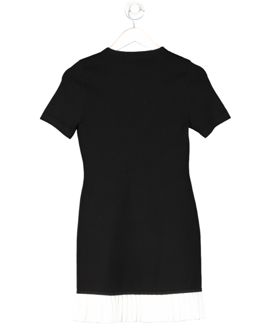 Sandro Black Short Knit Dress With Ruffle UK S