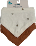 LOVE TO DREAM Bib 2 Pack Cream Bees•muslin One Size