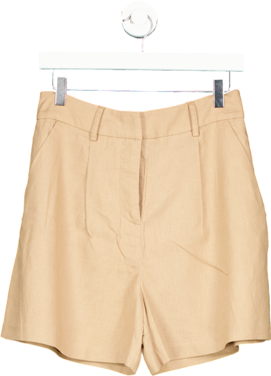 New Look Beige K Lila Tailored Linen Shorts UK 10