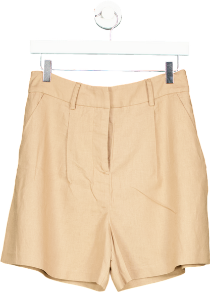 New Look Beige K Lila Tailored Linen Shorts UK 10