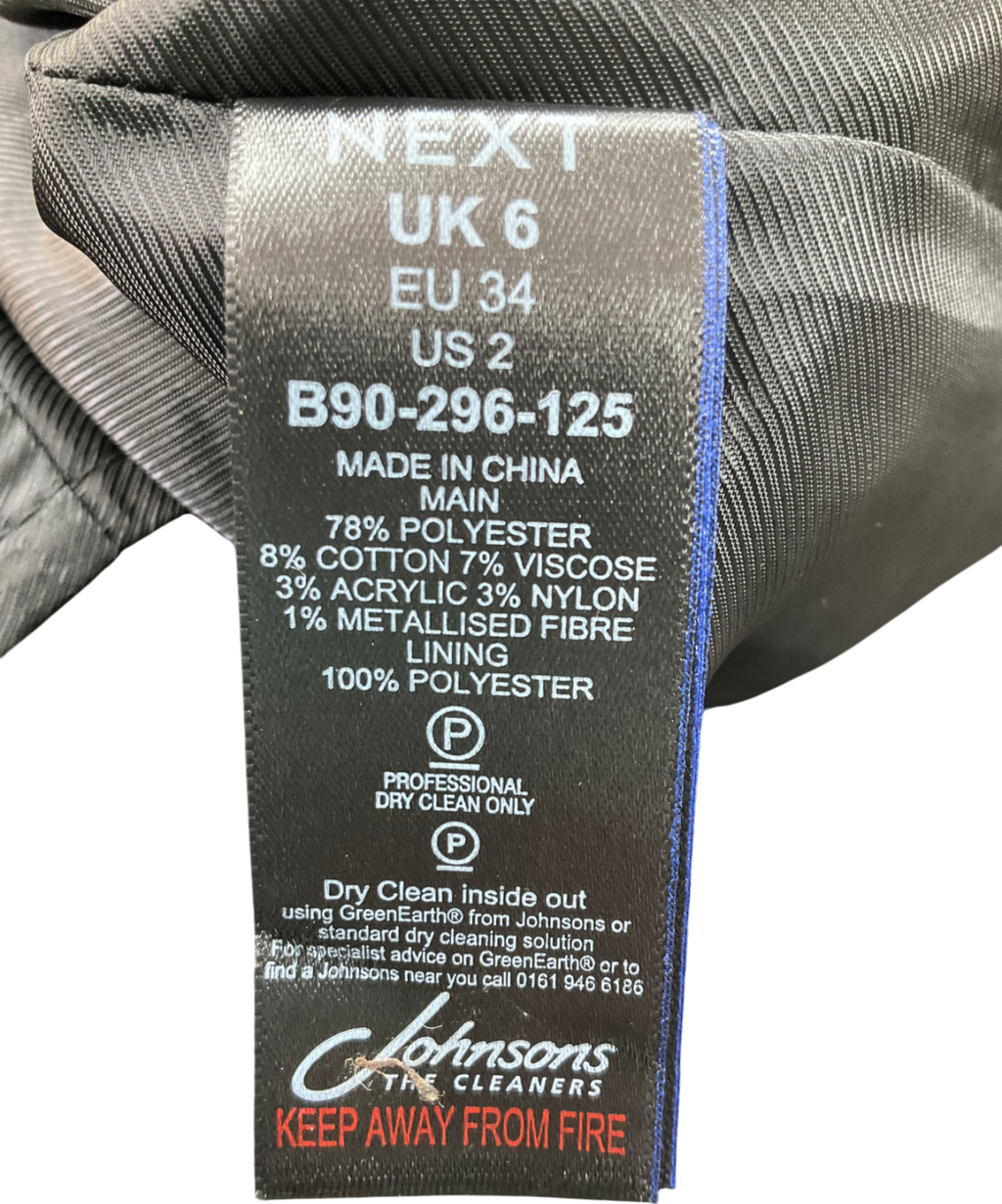 Next Black Tweed Sleeveless Dress UK 6