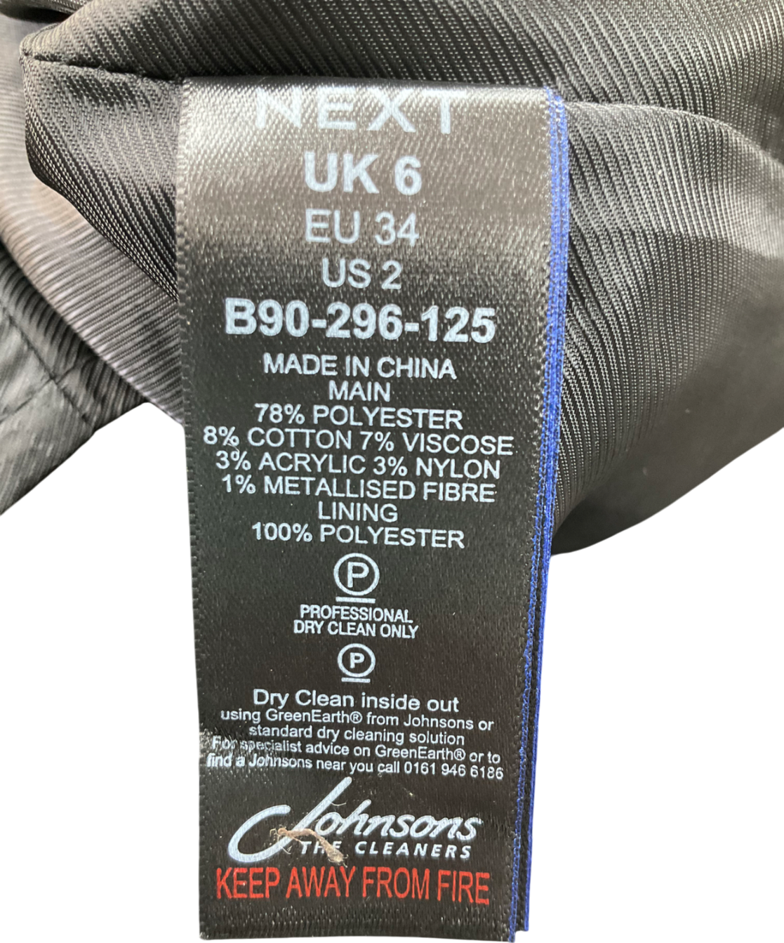 Next Black Tweed Sleeveless Dress UK 6