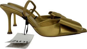 ZARA Metallic Satin-effect Slingback Shoes UK 5 EU 38