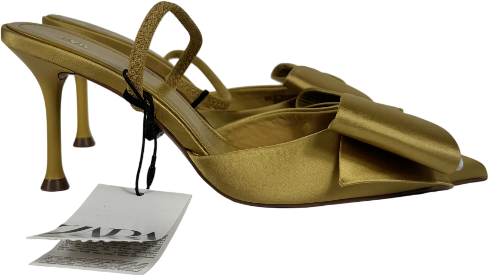 ZARA Metallic Satin-effect Slingback Shoes UK 5 EU 38 👠