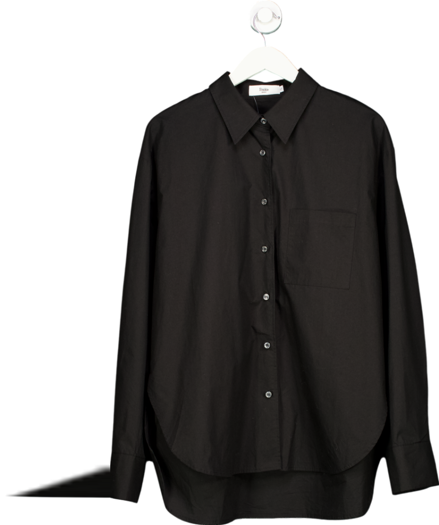 FRANKIE SHOP Black Lui 100% Organic Cotton Shirt UK L