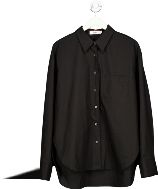 FRANKIE SHOP Black Lui 100% Organic Cotton Shirt UK L