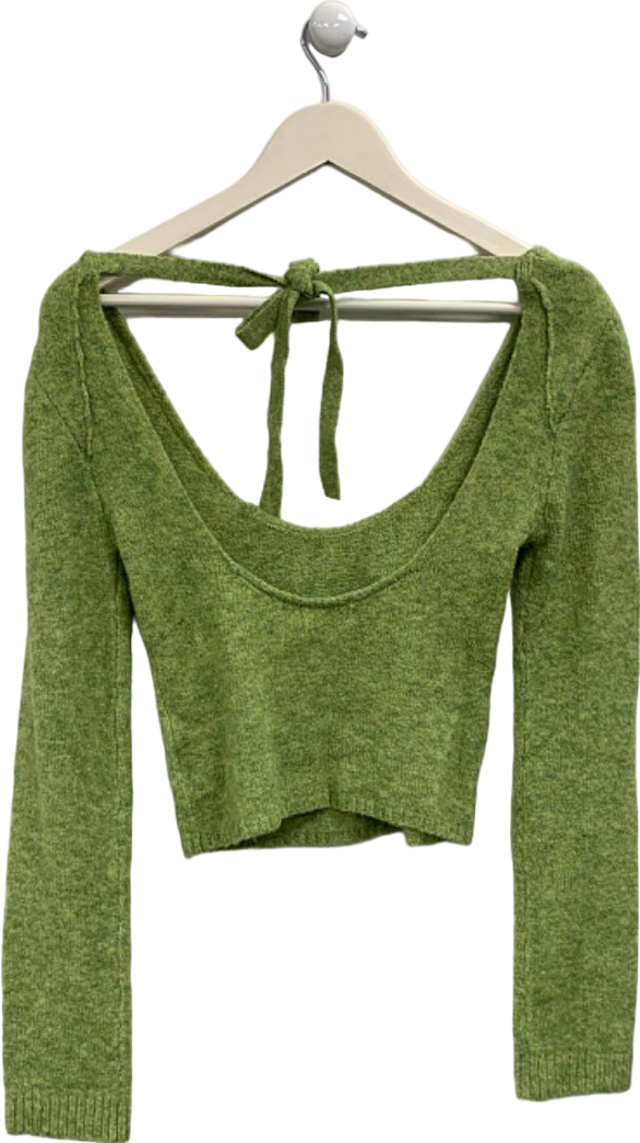 Tiger Mist Green Knit Crop Top UK S