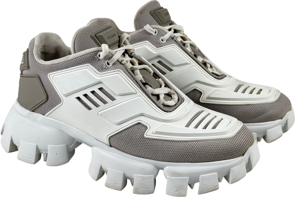 PRADA Cloudbust Thunder Knit White / Grey Chunky Trainers UK 6 EU 39 👠
