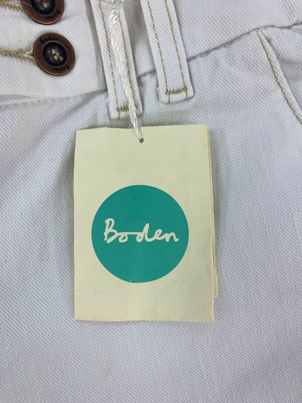 Boden White Cropped Trousers UK 6P