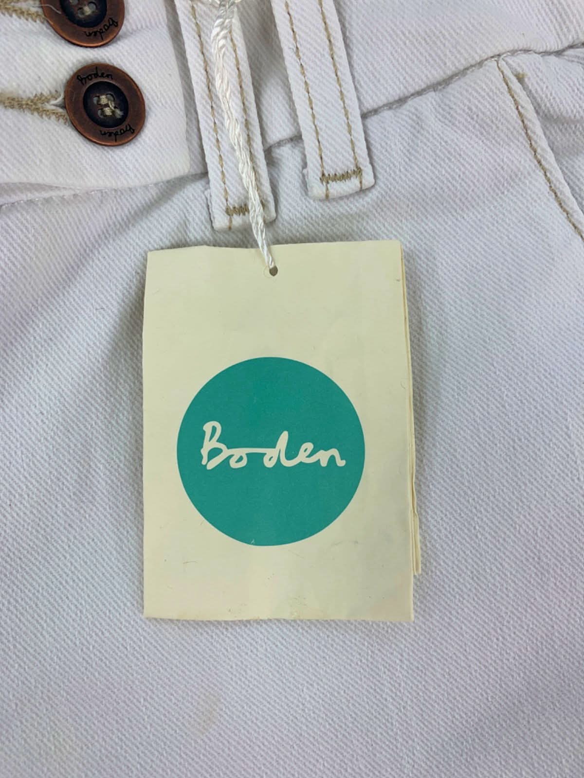 Boden White Cropped Trousers UK 6P