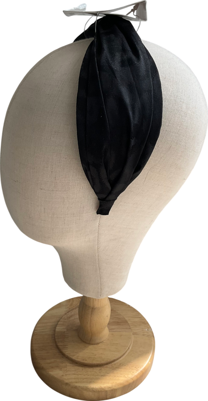 Matalan Black Wide Animalprint Satin Headband One Size