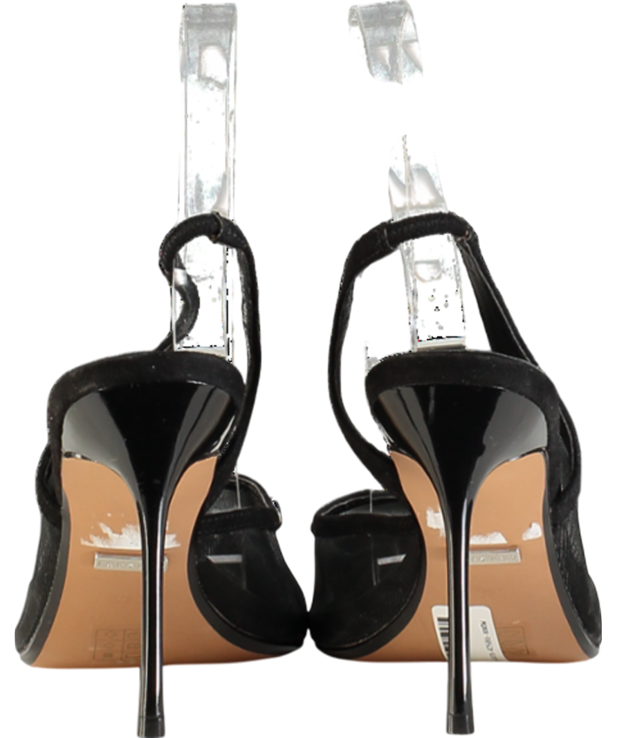 Topshop Black Mesh Panel Slingback Heels UK 6