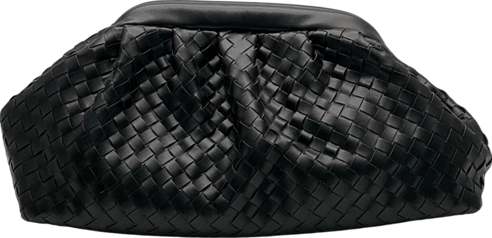 Public Desire Black Woven Clutch Bag