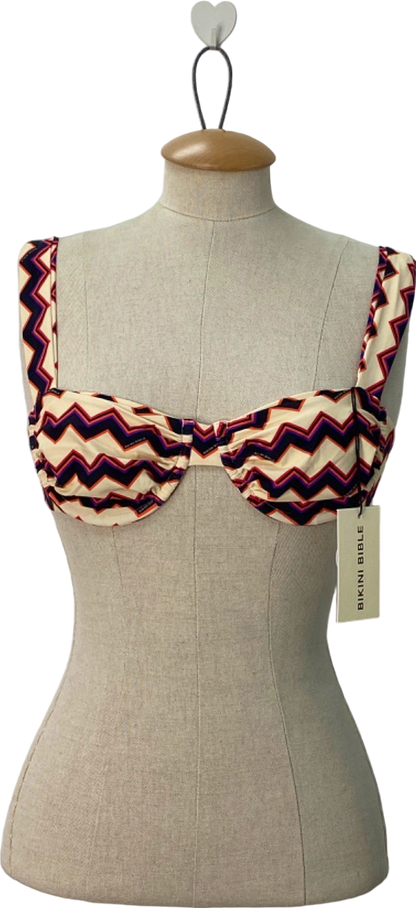 Bikini Bible Multi Zigzag Print Bikini Top UK M