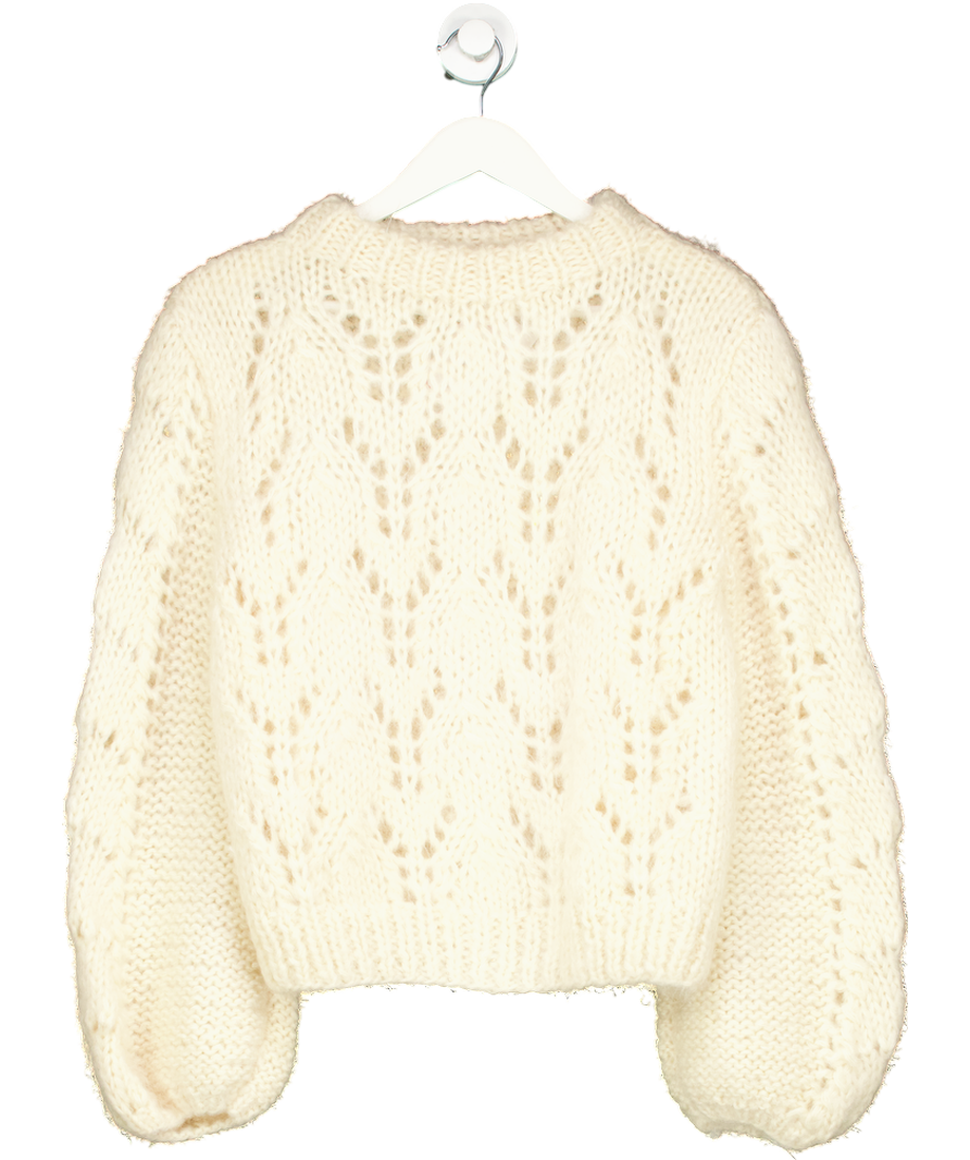 Ganni Cream The Juilliard Wool Knit Jumper UK M