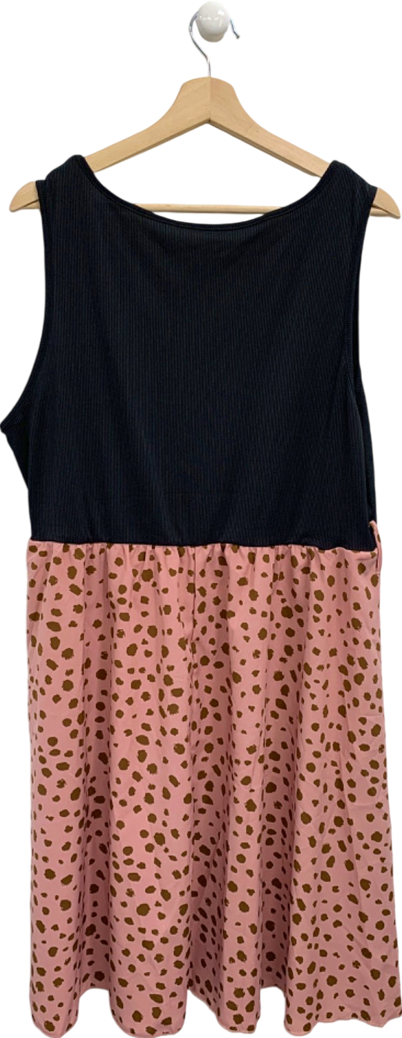 SHEIN Curve Black and Pink Leopard Print Dress UK 3XL