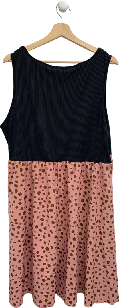 SHEIN Curve Black and Pink Leopard Print Dress UK 3XL