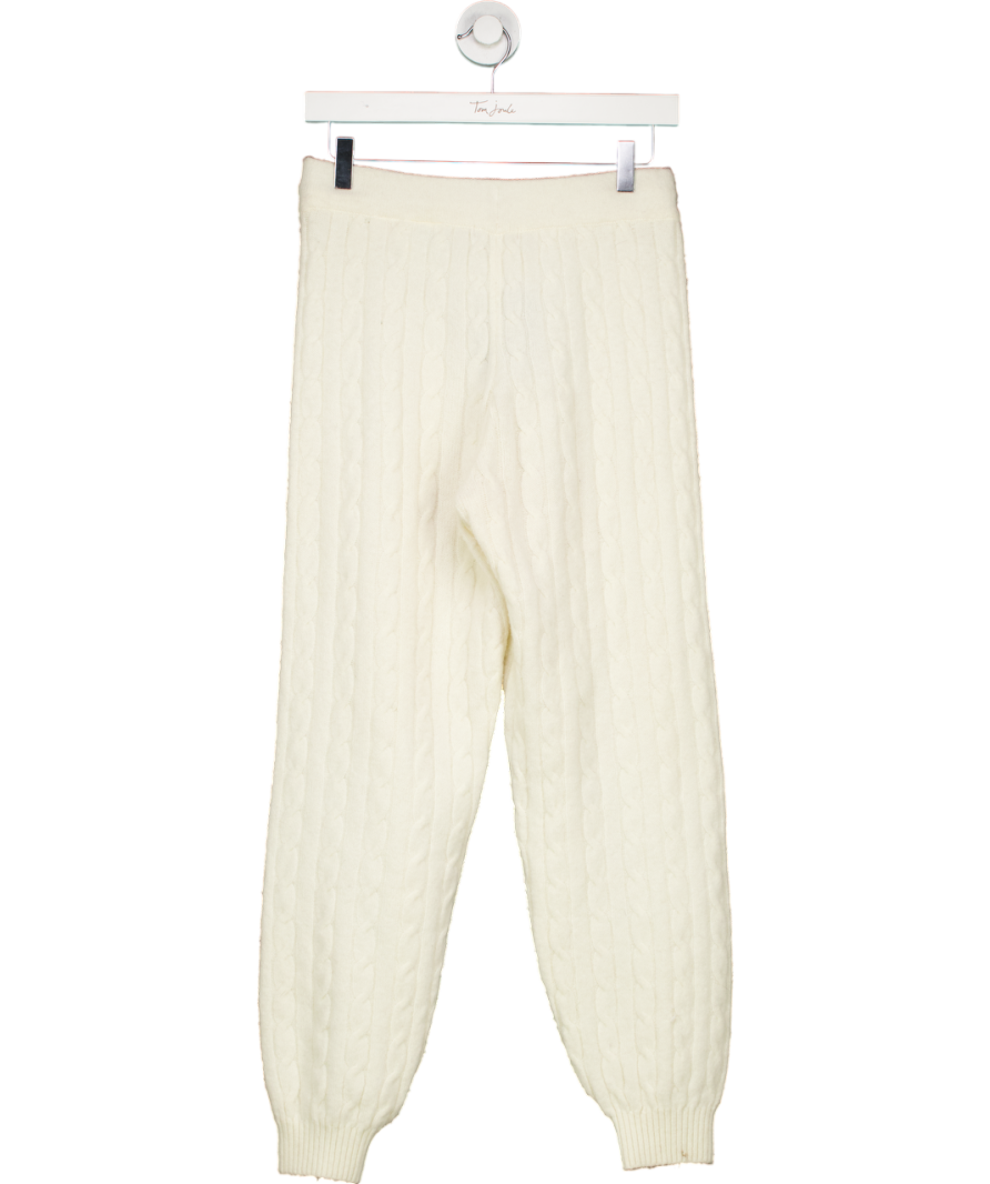 H&M Cream Cable-knit Joggers UK S