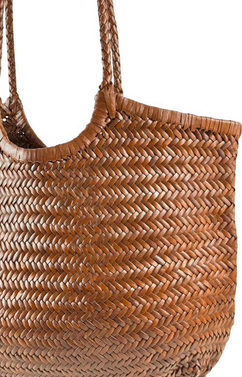 Anthropologie Brown Nola Woven Leather Bag One Size