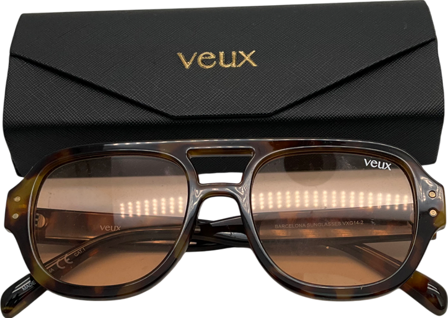 Veux Brown Barcelona Frame Sunglasses In Original Case One Size