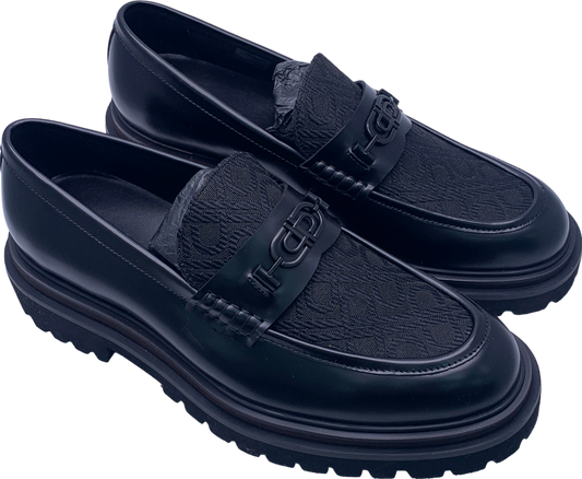 PEDRO Black Icon Leather Loafers UK 8 EU 42 👞