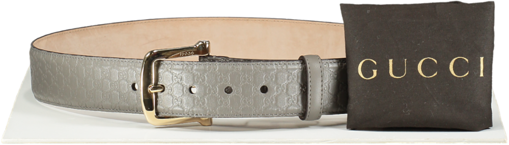 Gucci Beige Microguccissima Belt Greige / Gold Gg Logo Leather 90cm