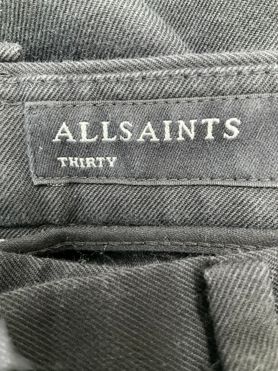 All Saints Black Miro Cropped Wide Leg Trousers W30