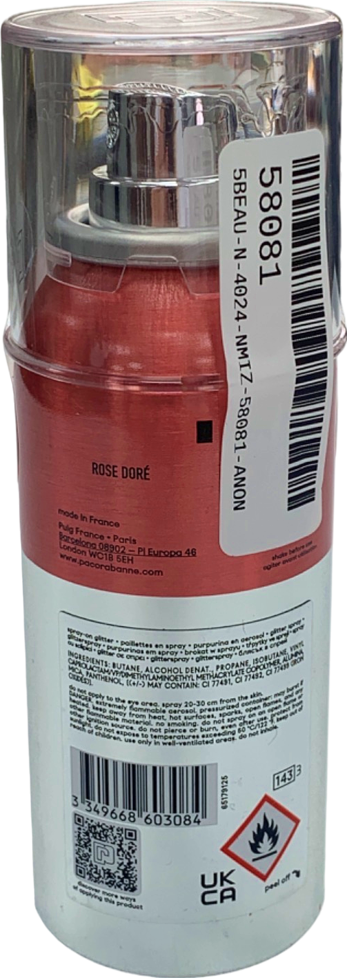 Rabanne Shimmer Bomb Spray-On Glitters Rose Doré 75 ml