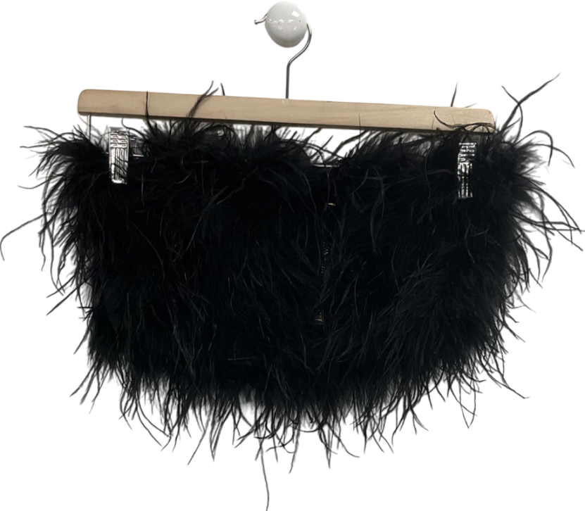 Club L Black Feather Bandeau Top UK 6