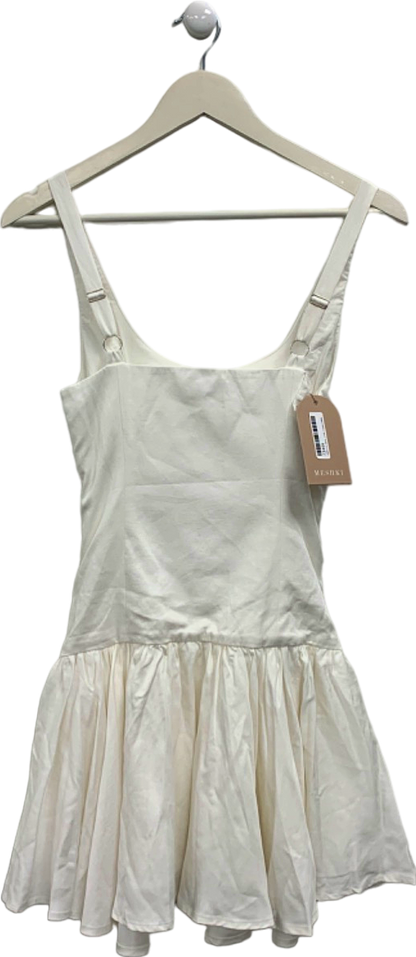 Meshki White Alvara Cotton Puffy Mini Dress UK S