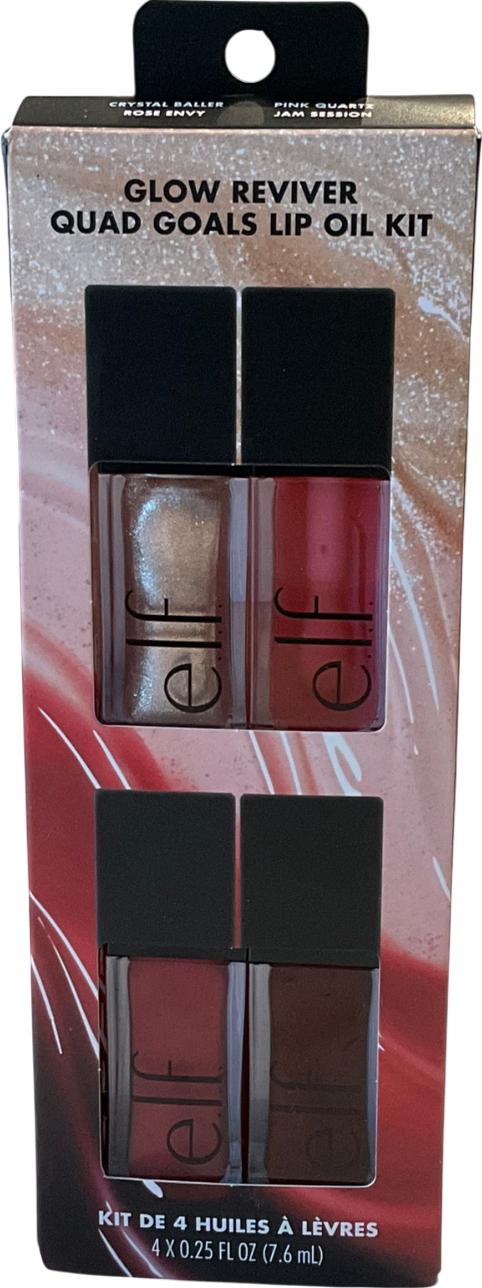 E.L.F Cosmetics Glow Reviver Quad Goals Lip Oil Kit 7.6