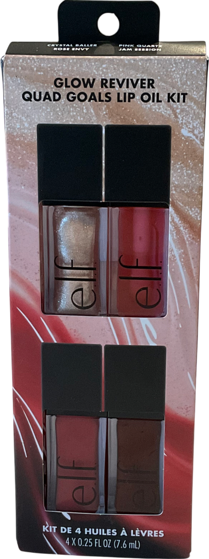 E.L.F Cosmetics Glow Reviver Quad Goals Lip Oil Kit 7.6