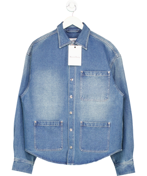 HOUSE OF SUNNY Blue Denim Take A Trip Topstitch Shirt UK S